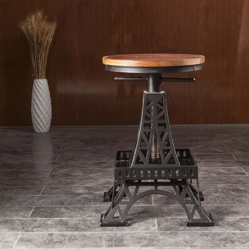 Contemporary Solid Wood Eiffel Swivel Bar Stool