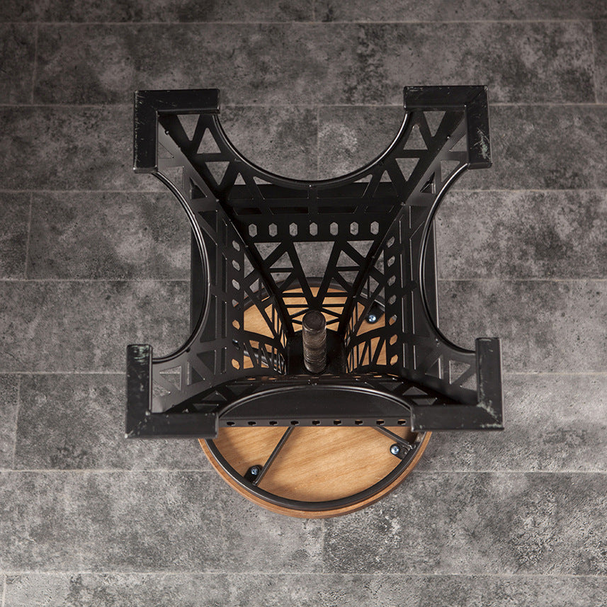 Contemporary Solid Wood Eiffel Swivel Bar Stool