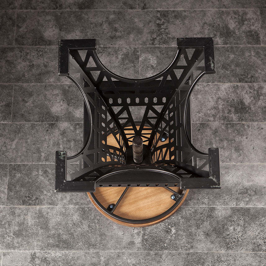Contemporary Solid Wood Eiffel Swivel Bar Stool