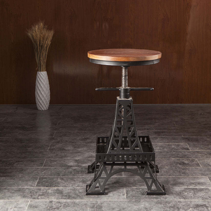 Contemporary Solid Wood Eiffel Swivel Bar Stool