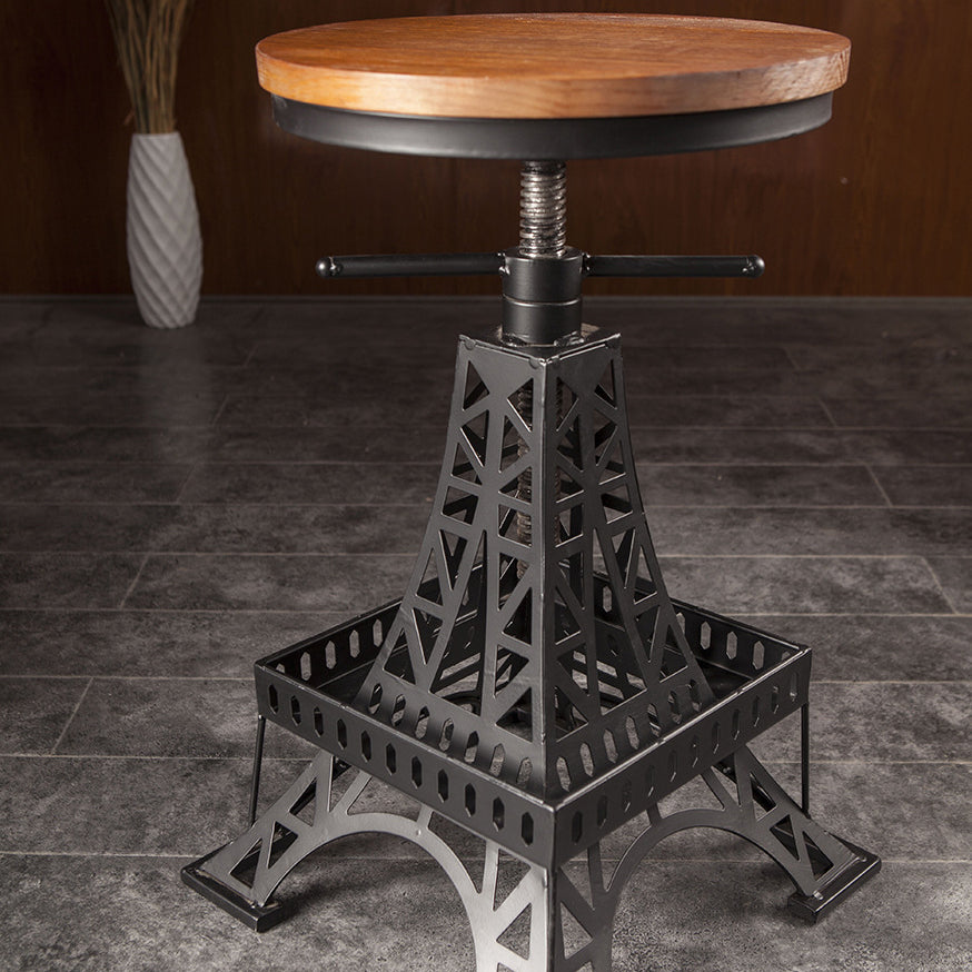 Contemporary Solid Wood Eiffel Swivel Bar Stool