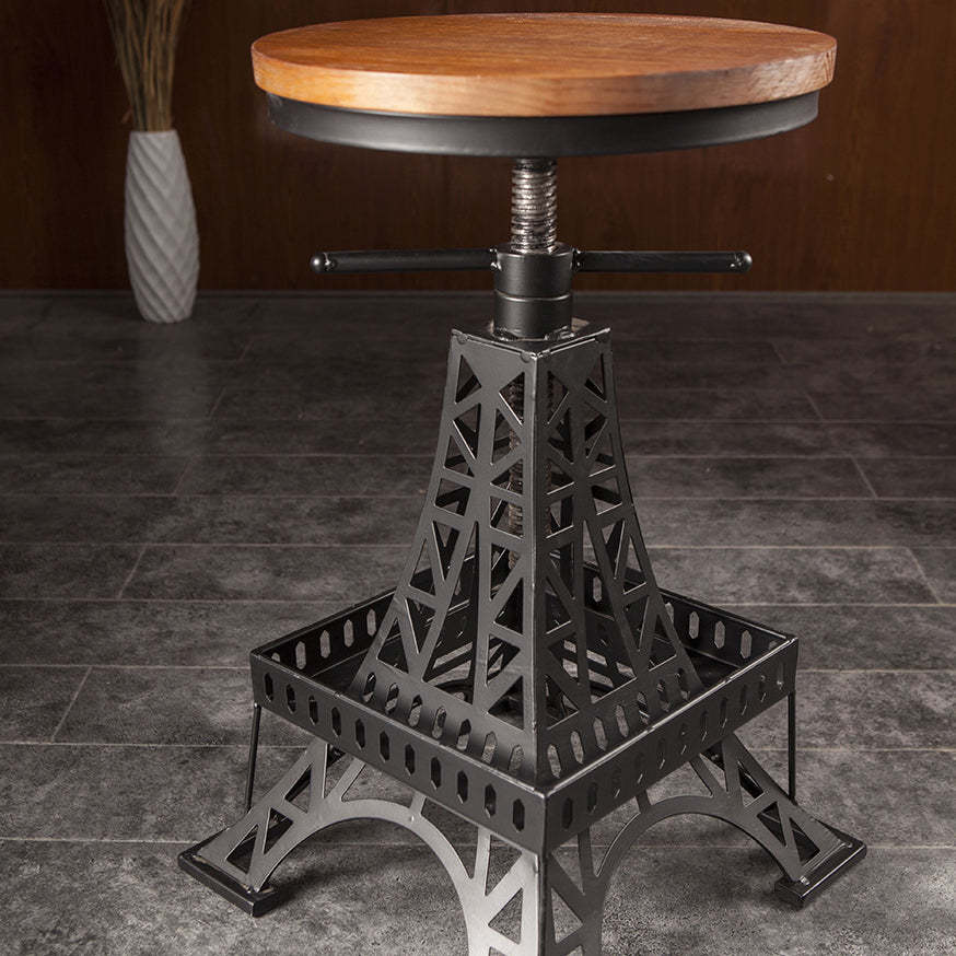Contemporary Solid Wood Eiffel Swivel Bar Stool