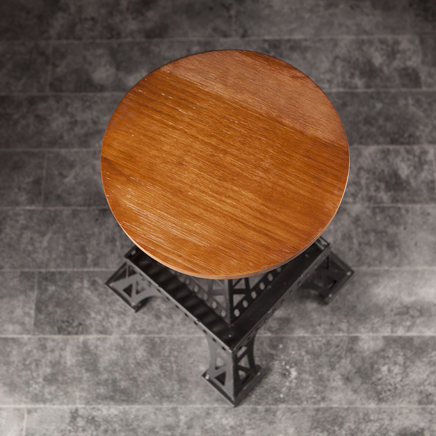 Contemporary Solid Wood Eiffel Swivel Bar Stool