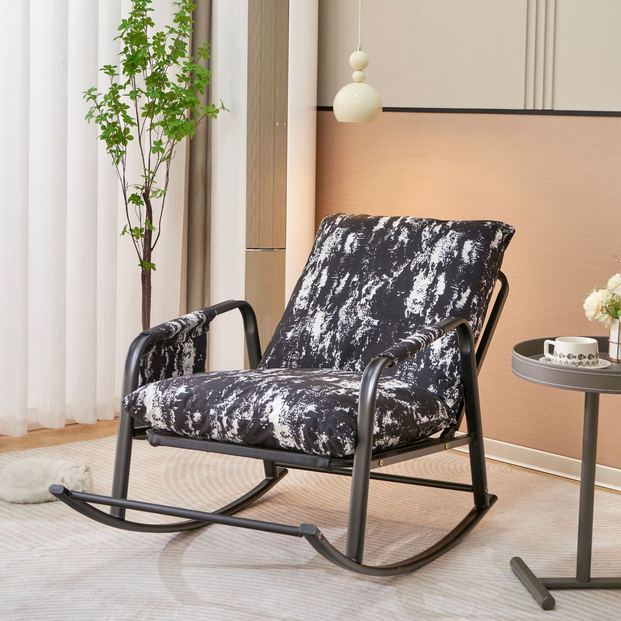 Contemporary Corduroy Reclining Accent Chair — Gray