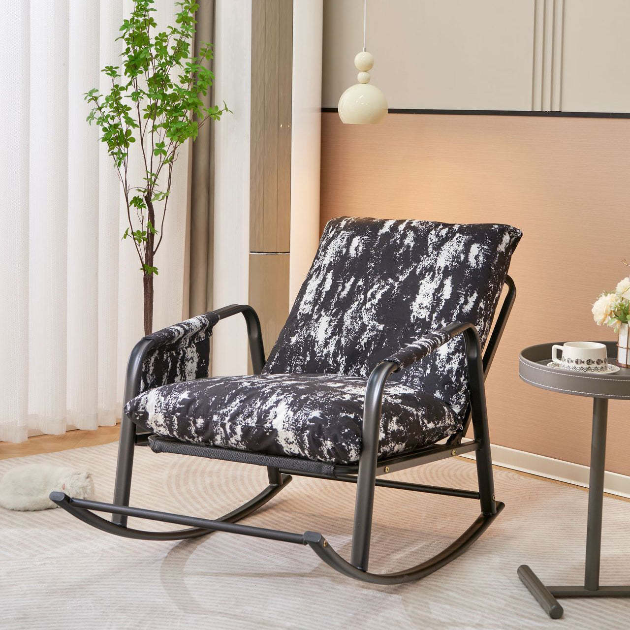 Contemporary Corduroy Reclining Accent Chair — Gray