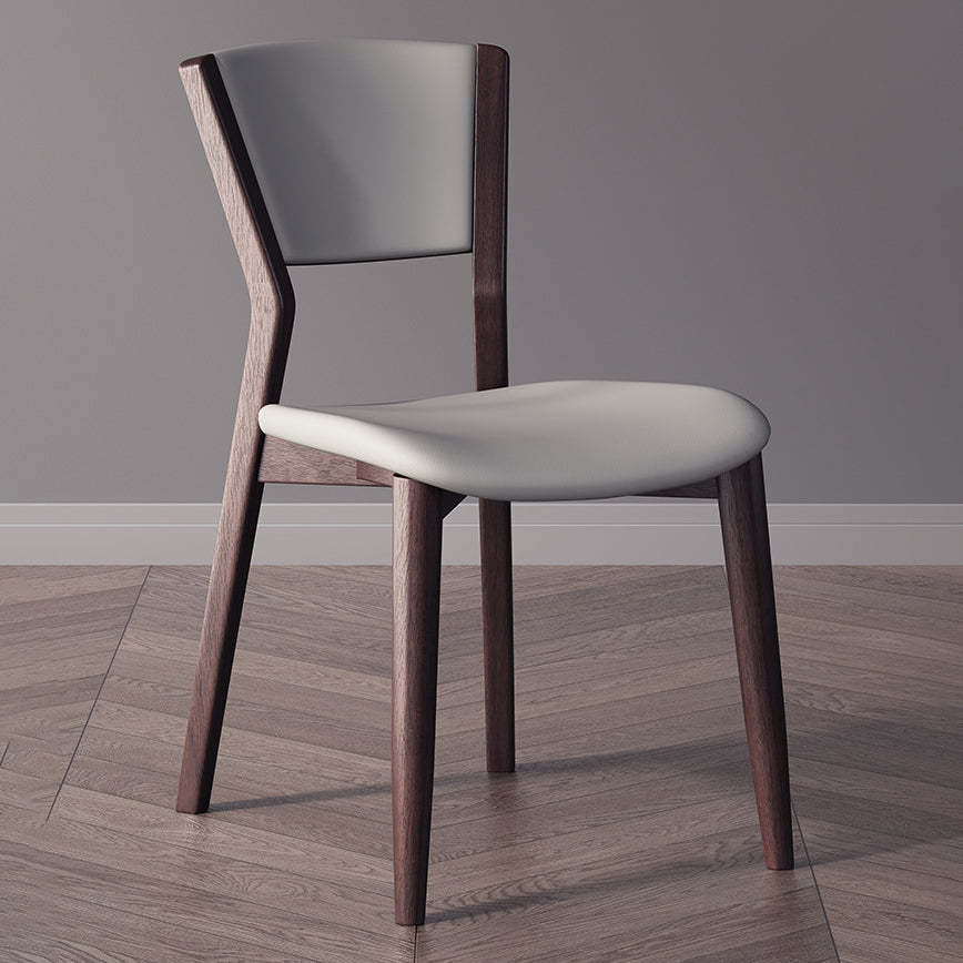 Scandinavian Microfiber Leather Solid Wood Dining Chair