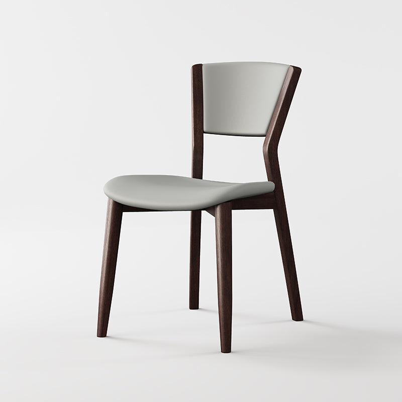Scandinavian Microfiber Leather Solid Wood Dining Chair