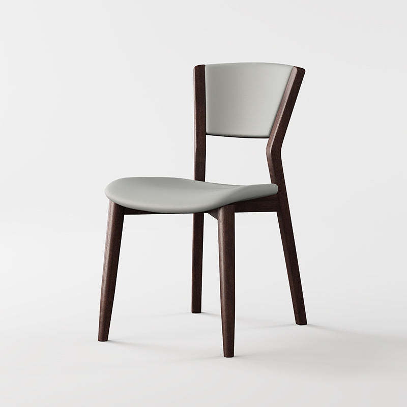 Scandinavian Microfiber Leather Solid Wood Dining Chair
