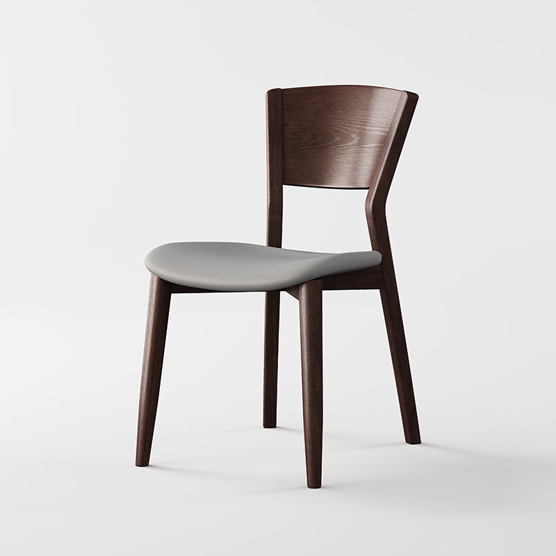 Scandinavian Microfiber Leather Solid Wood Dining Chair