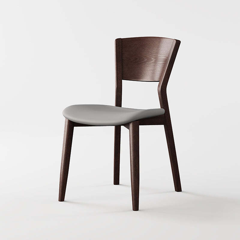 Scandinavian Microfiber Leather Solid Wood Dining Chair