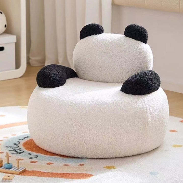 Lambswool Wood Swivel Bear Accent Chair