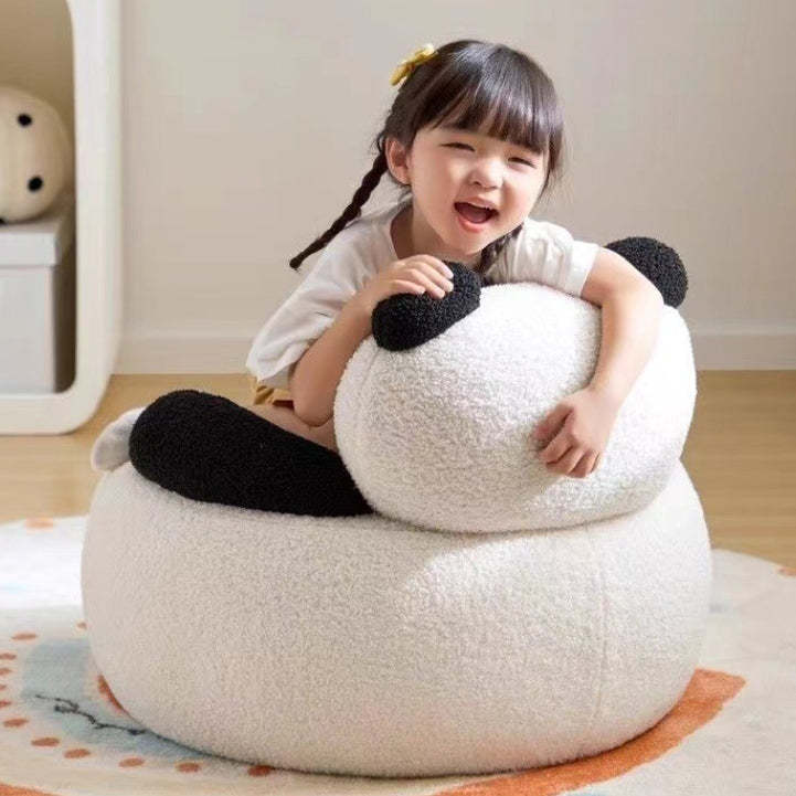 Lambswool Wood Swivel Bear Accent Chair