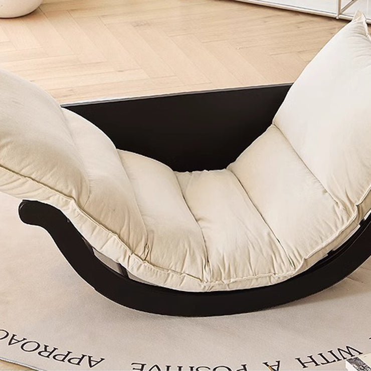 Arc Velvet Steel Rocking Chair — Walnut Colored Frame+Orange Velvet Cushion