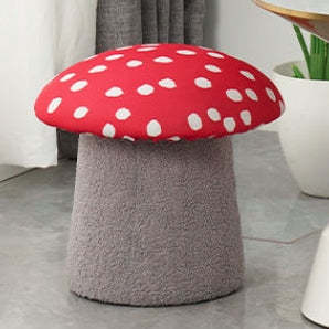 Lighom creative lambswool vanity wood low stools