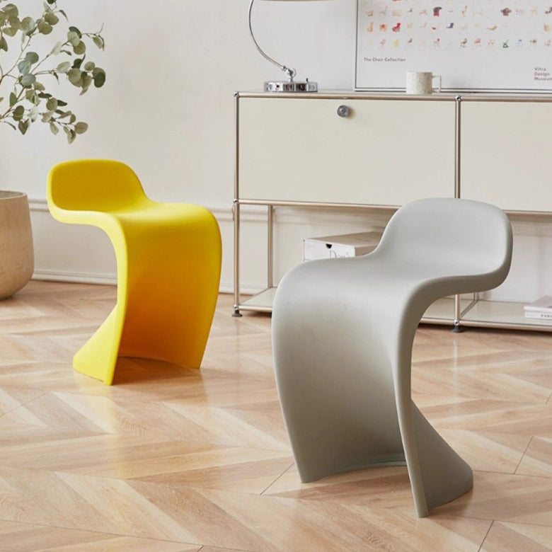 Arc Plastic Stackable Low-Back Vanity Stool