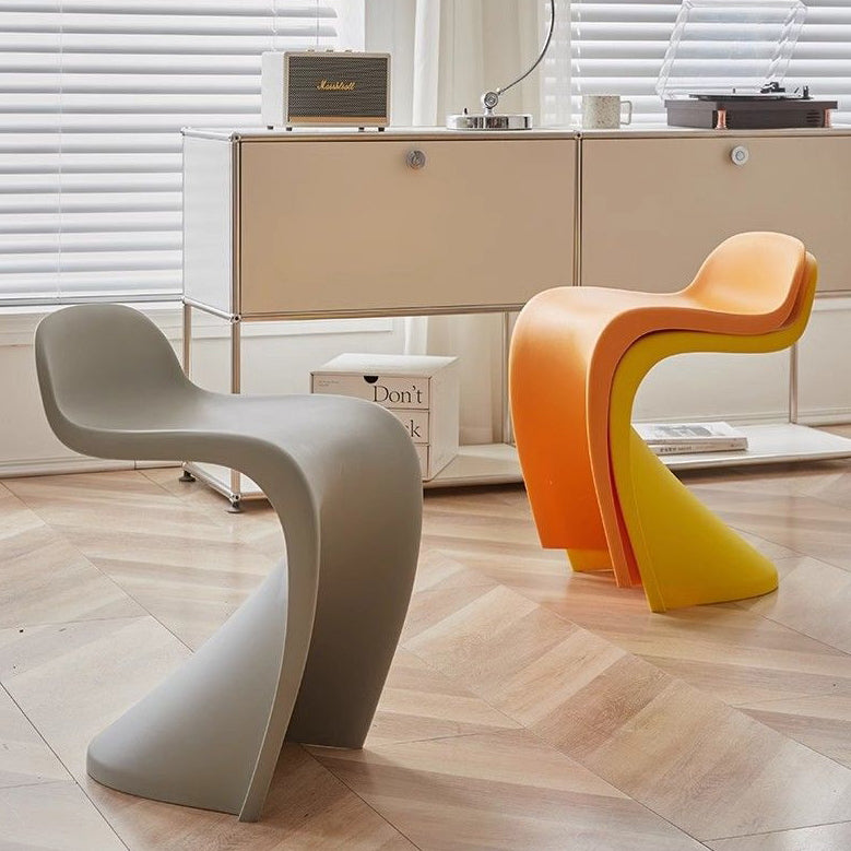 Arc Plastic Stackable Low-Back Vanity Stool