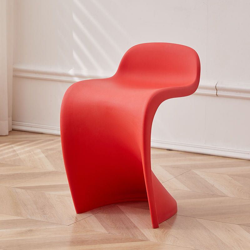 Arc Plastic Stackable Low-Back Vanity Stool