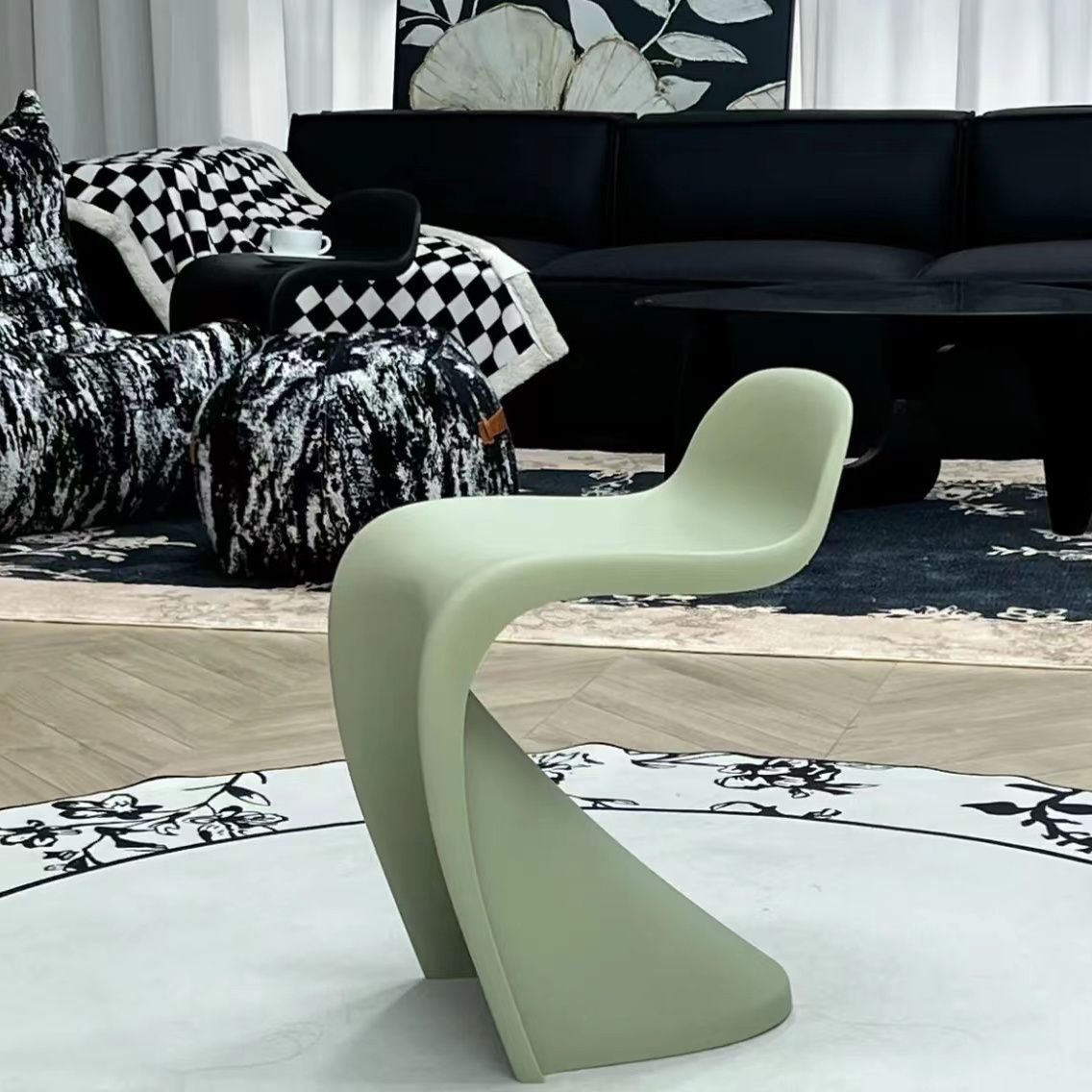Arc Plastic Stackable Low-Back Vanity Stool