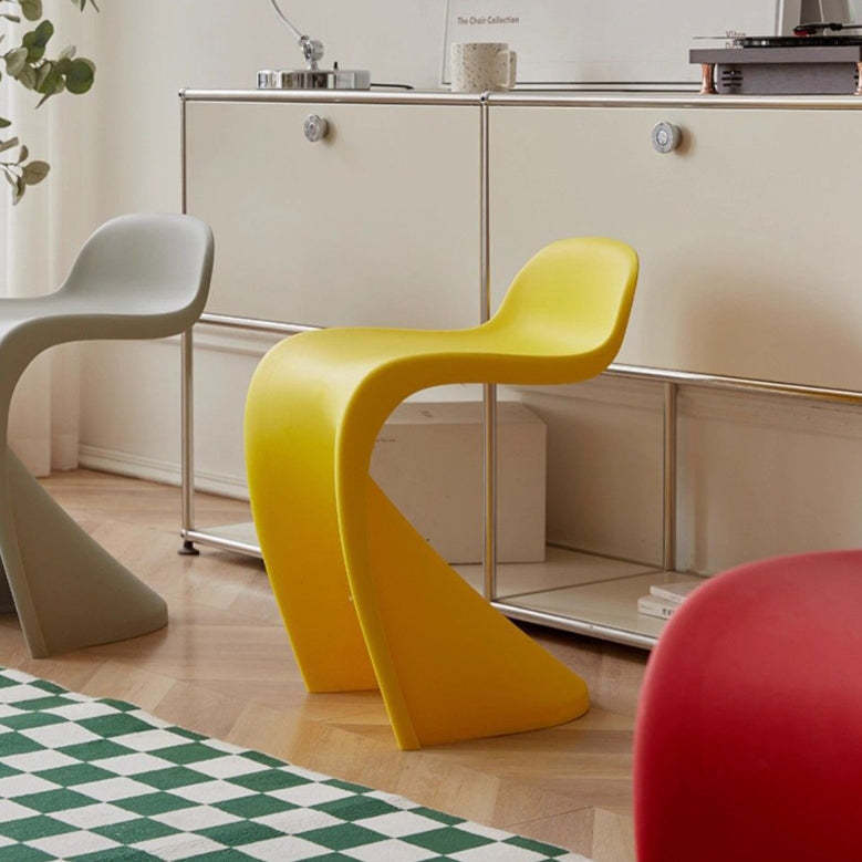 Arc Plastic Stackable Low-Back Vanity Stool