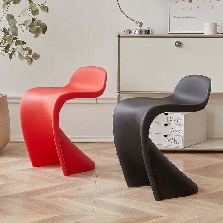 Arc Plastic Stackable Low-Back Vanity Stool