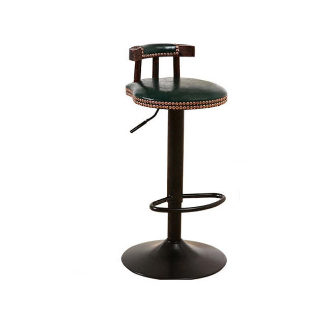 Leather Metal Adjustable Swivel Bar Stool