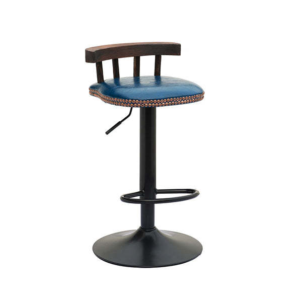 Leather Metal Adjustable Swivel Bar Stool