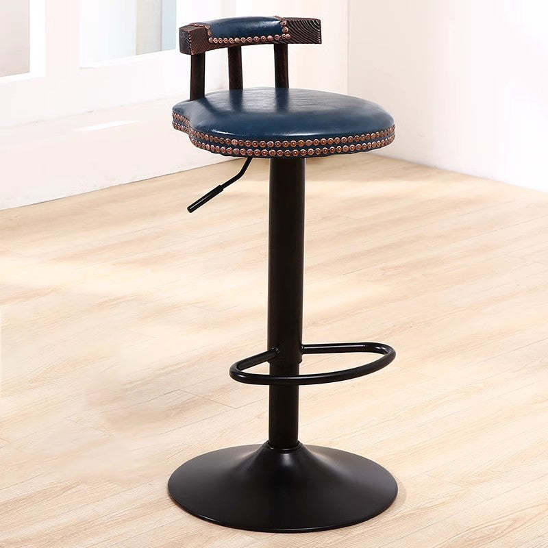 Lighom minimalist black bar & counter stools in metal leather wood