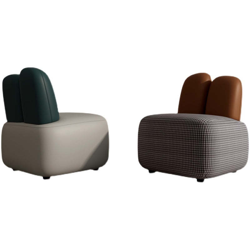 Contemporary Houndstooth Rabbit-Ear-Back Accent Chair