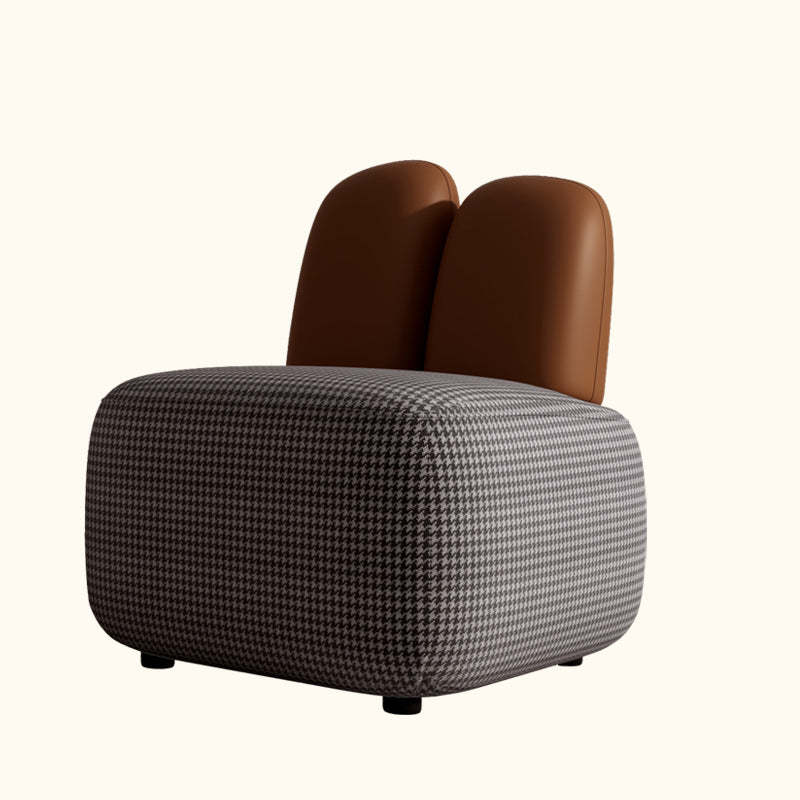 Contemporary Houndstooth Rabbit-Ear-Back Accent Chair