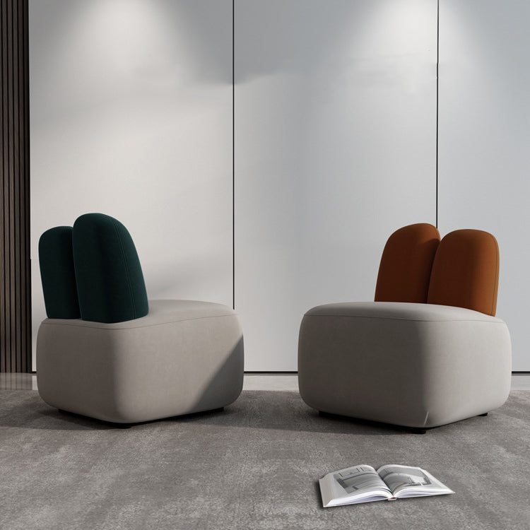 Contemporary Houndstooth Rabbit-Ear-Back Accent Chair