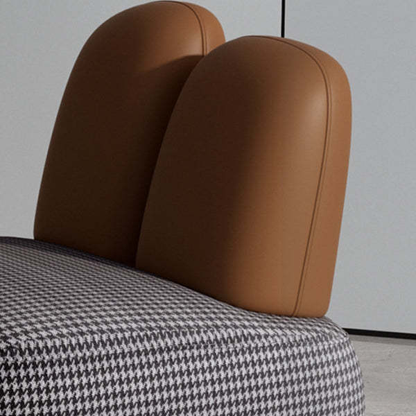 Contemporary Houndstooth Rabbit-Ear-Back Accent Chair