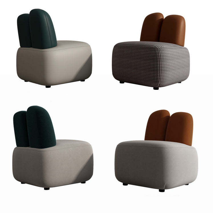 Contemporary Houndstooth Rabbit-Ear-Back Accent Chair