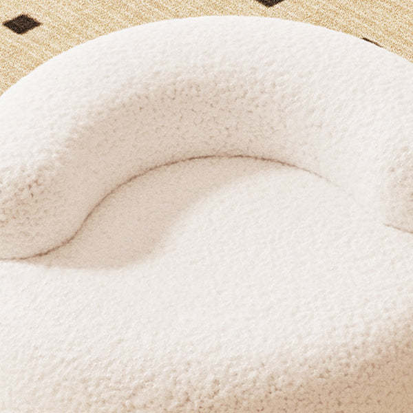 Lamb Fleece Round Pouf Low Stool