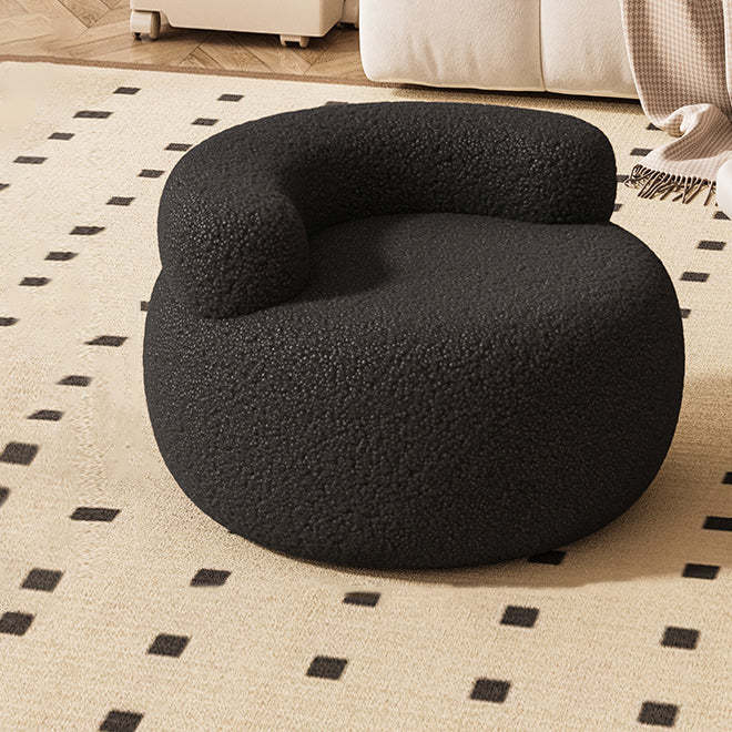 Lamb Fleece Round Pouf Low Stool