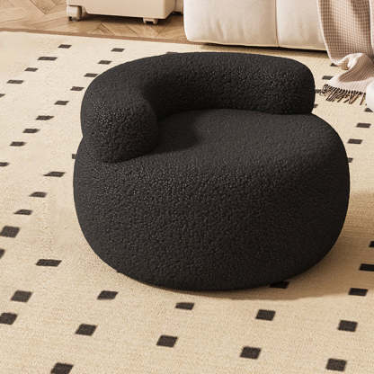 Lamb Fleece Round Pouf Low Stool