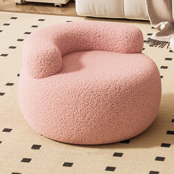 Lamb Fleece Round Pouf Low Stool