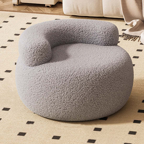 Lamb Fleece Round Pouf Low Stool