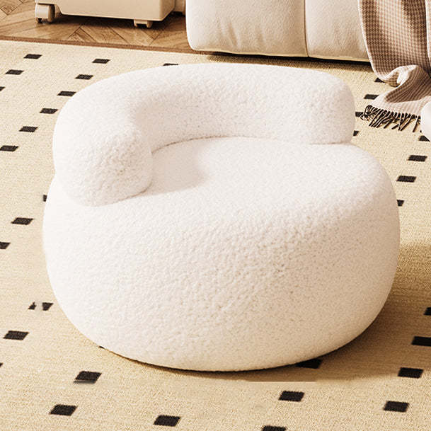Lamb Fleece Round Pouf Low Stool