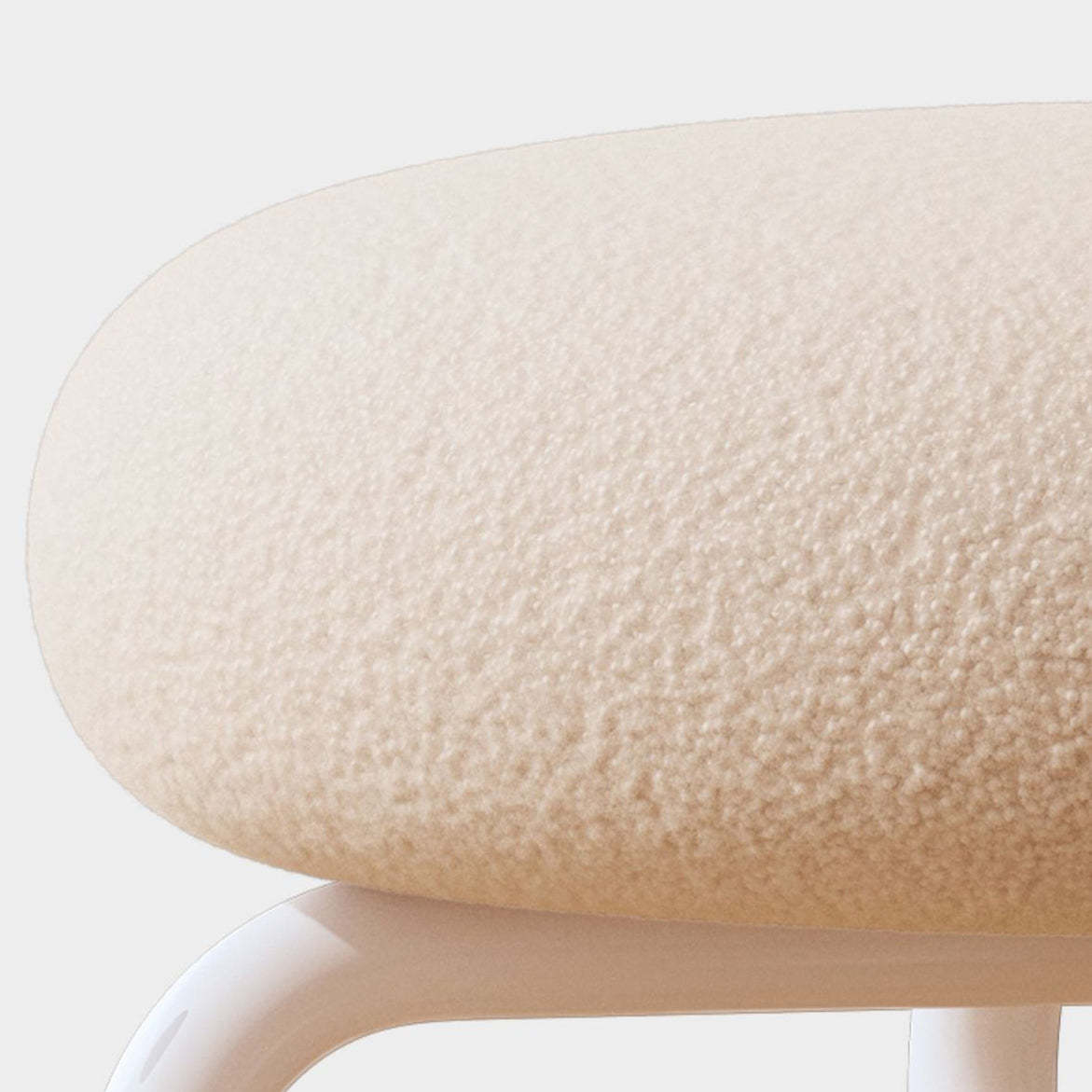 Scandinavian Lamb Fleece Caster Footstool
