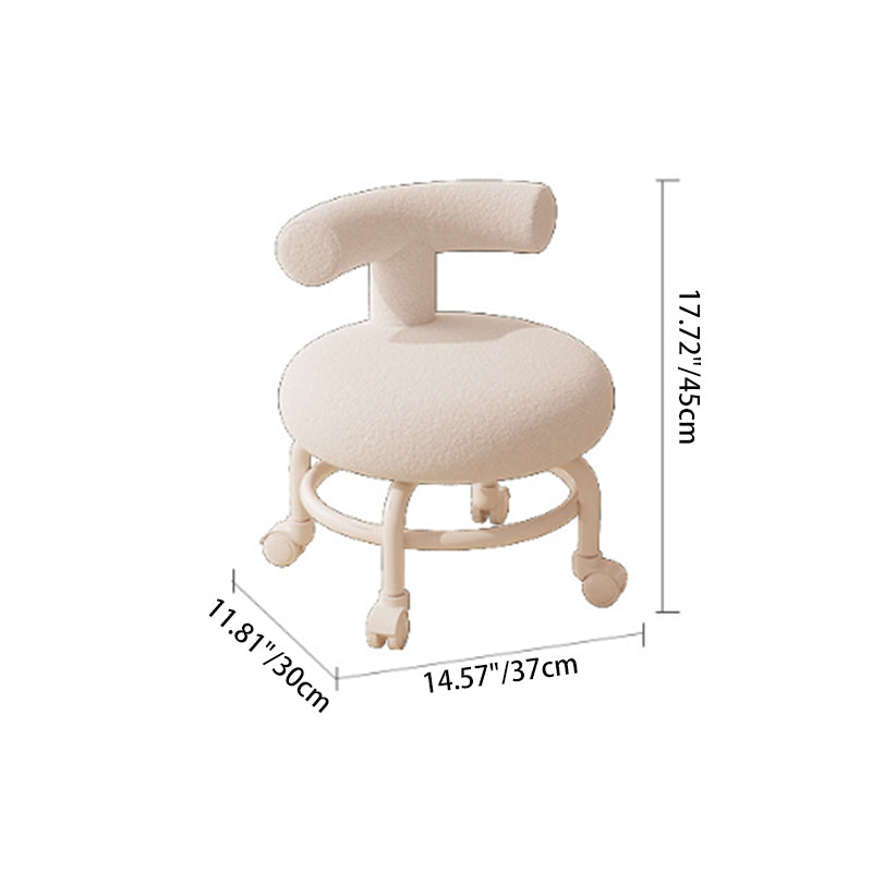 Scandinavian Lamb Fleece Caster Footstool