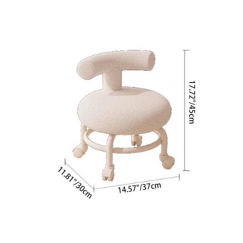 Scandinavian Lamb Fleece Caster Footstool