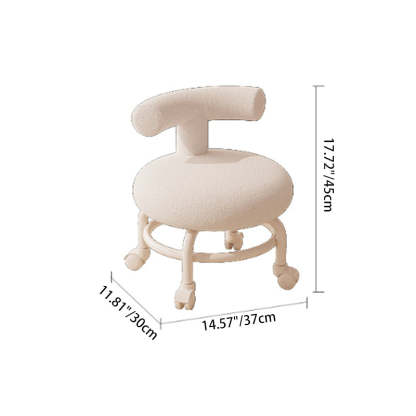 Scandinavian Lamb Fleece Caster Footstool
