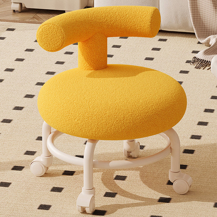 Scandinavian Lamb Fleece Caster Footstool
