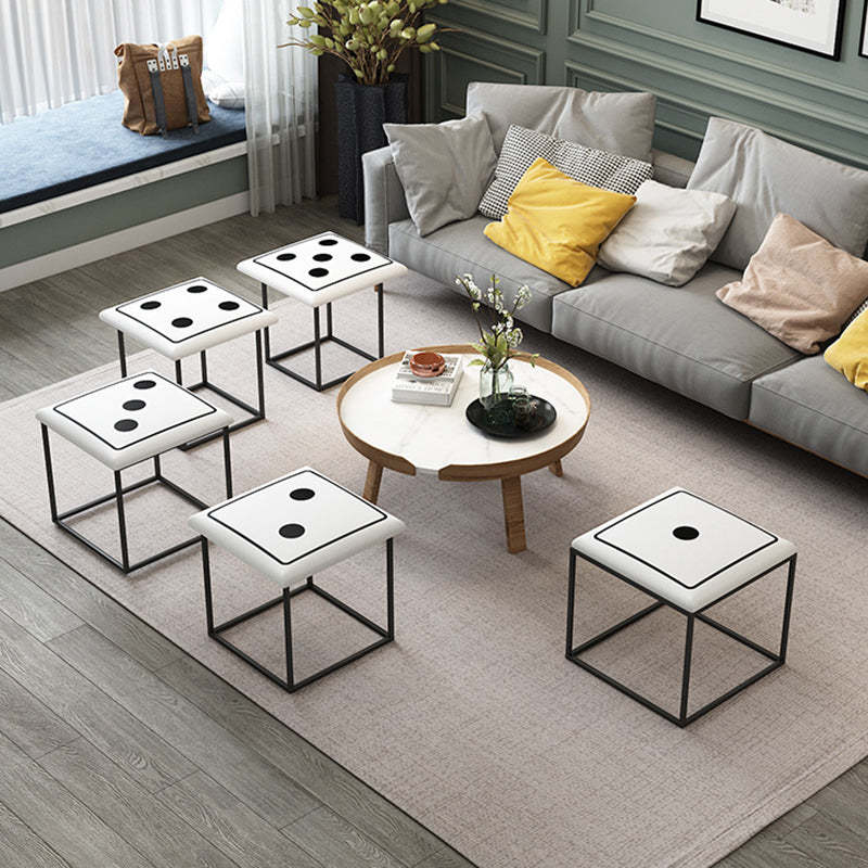 Contemporary Dice 5-in-1 Stackable Stool with Casters