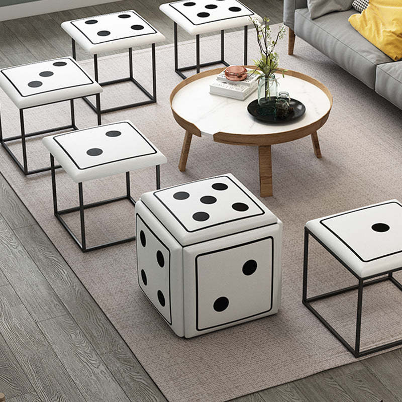 Contemporary Dice 5-in-1 Stackable Stool with Casters