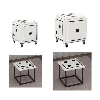 Contemporary Dice 5-in-1 Stackable Stool with Casters