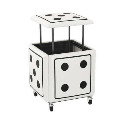 Contemporary Dice 5-in-1 Stackable Stool with Casters