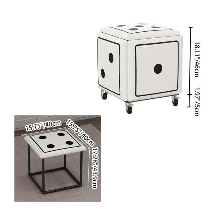 Contemporary Dice 5-in-1 Stackable Stool with Casters