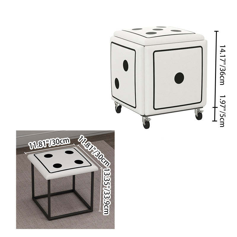 Contemporary Dice 5-in-1 Stackable Stool with Casters