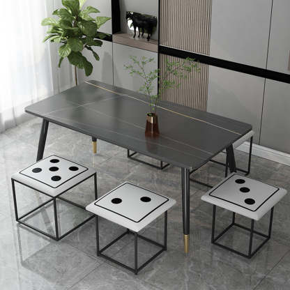 Contemporary Dice 5-in-1 Stackable Stool with Casters